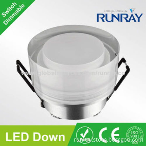LED Crystal Downlight, 3W Power, AC 85-265V, Edison/Cree/Epistar Chip, ISO 9001 FactoryNew